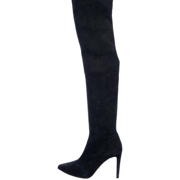 Sergio Rossi Suede Over-The-Knee Boots 37 US 7 - Picture 1 of 5